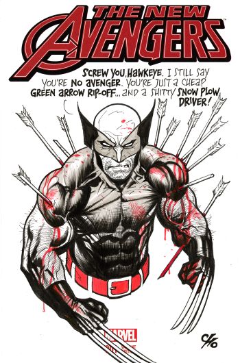 Image of Wolverine with arrows sketch cover by Frank Cho