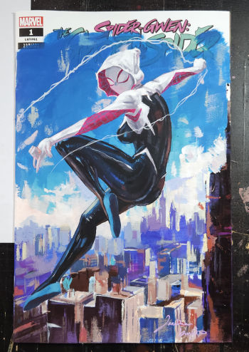 Image of Spider-Gwen: The Ghost Spider - Acrylic painting on Blank Variant