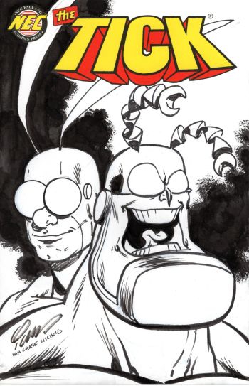 Image of THE TICK BLANK VARIANT SKETCH COVER ORIG ART SIGNED NUMBERED IAN CHASE NICHOLS