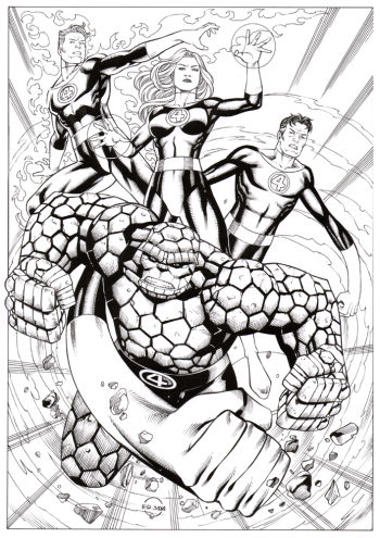 Image of Fantastic Four 11x17" amazing original ink art by Ed Silva