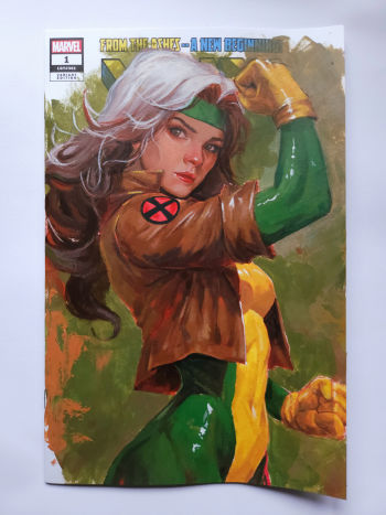 Image of Rogue - Acrylic painting on Blank Variant comic