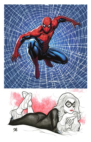 Image of Black Cat Original Art on Spider-Man Print 04 by Frank Cho