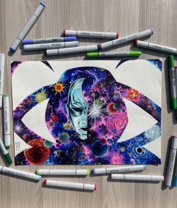 Image of Silver Surfer & Eternity- 11"x17" - by JAK