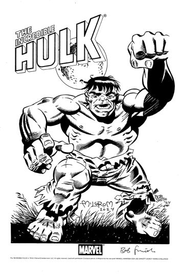 Image of Sinnott Legacy Inking Challenge Hulk signed Al Milgrom/Bob Smith