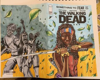 Image of The Walking Dead issue 100 artist sketch cover