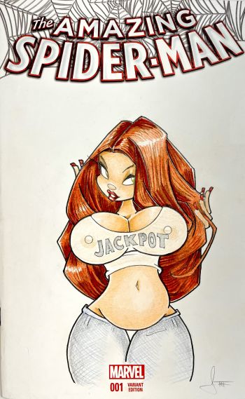 Image of Mary Jane Spider-Man Sketch Cover Stef Wilson Original Art