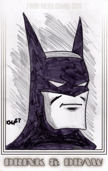 Image of BATMAN INK SKETCH SIGNED KEITH HAUGEN