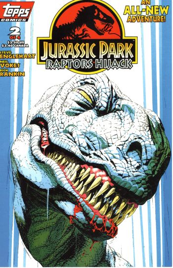 Image of JURASSIC PARK RAPTORS HIJACK PRINT SIGNED MICHAEL GOLDEN