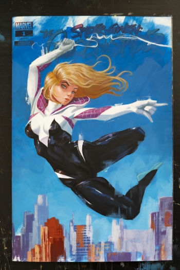 Image of Spider-Gwen: The Ghost Spider - Acrylic painting on Blank Variant