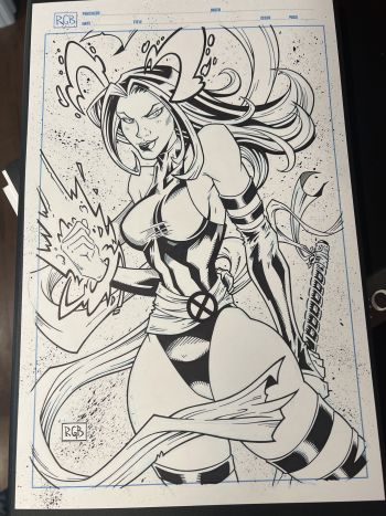 Image of Stunning Original Psylocke Cover Art by Ryan G. Browne