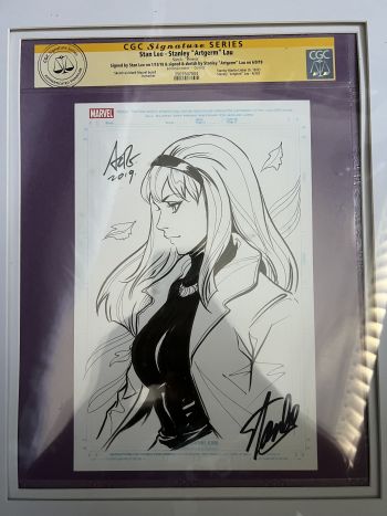 Image of CGC Certified - Stanley "Artgerm" Lau Gwen Stacy Sketch & Stan Lee Signature