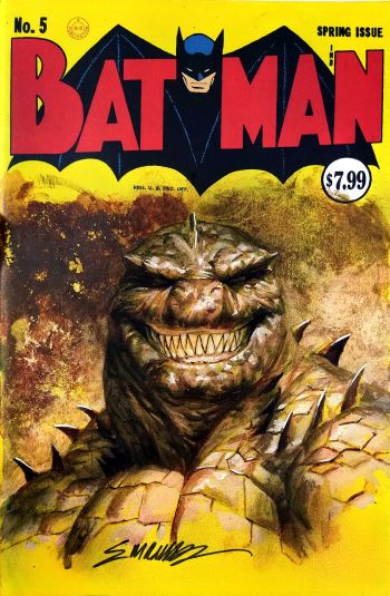 Image of Batman yellow sketch cover killer croc Acrylic Painting