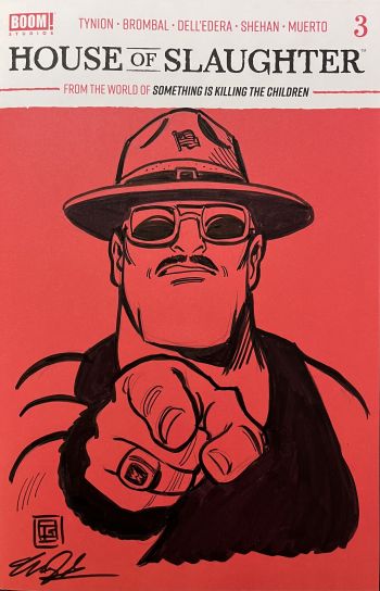 Image of House Of Slaughter sketch cover Sgt Slaughter ink drawing by Tim Shinn