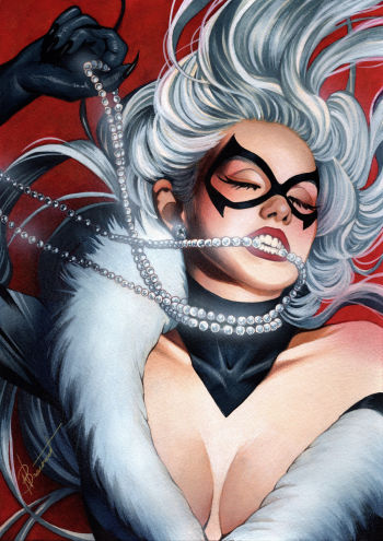 Image of Black Cat Tradicional Art by Nathalie Braconnot