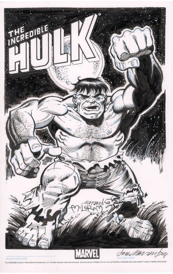 Image of Sinnott Legacy Inking Challenge Hulk signed Al Milgrom/Jose Marzan Jr