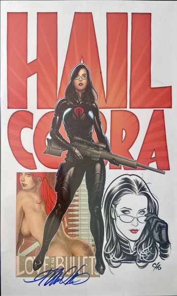 Image of BARONESS SKETCH ON "HAIL COBRA" GI JOE PRINT 