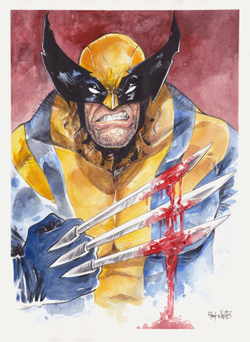 Image of Wolverine watercolor