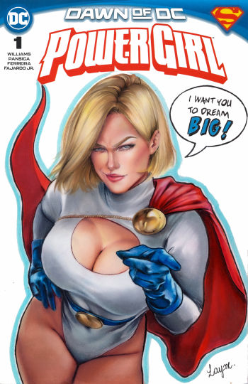 Image of Power Girl Sketch Cover By Layne
