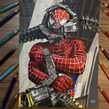 Image of Spider-Man Colored Pencil Illustration