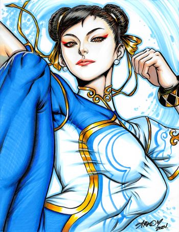 Image of Chun-Li Street Fighter 6 Copictober Day 8
