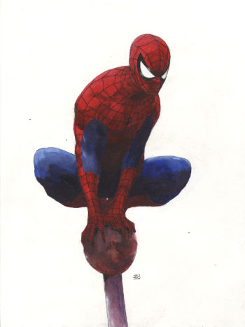 Image of Spider-Man acrylic paint sketch!