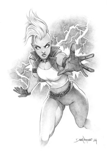 Image of Xmen "Storm" ( punk/ mohawk version) original pencil sketch from Dave Nestler