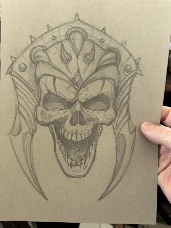 Image of "Demon Lord" Sculpture Design Concept sketch 