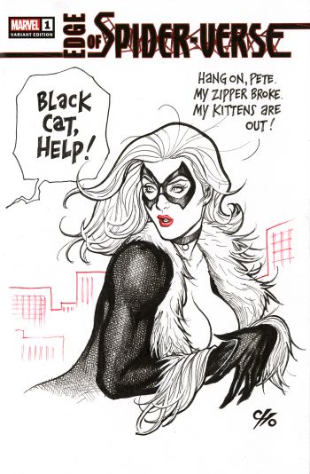 Image of Black Cat sketch cover by Frank Cho