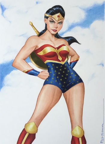 Image of Marvelous Wonder Woman Illustration by Ron Pittman