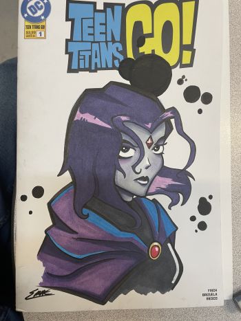 Image of Teen Titans Raven on a Teen Titans Go #1 blank