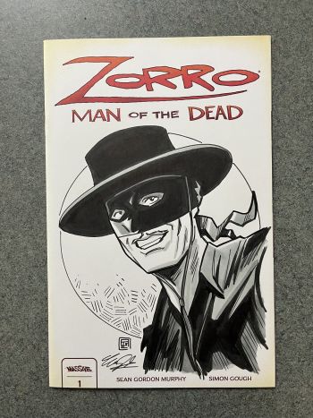 Image of Zorro sketch cover ink drawing by Tim Shinn