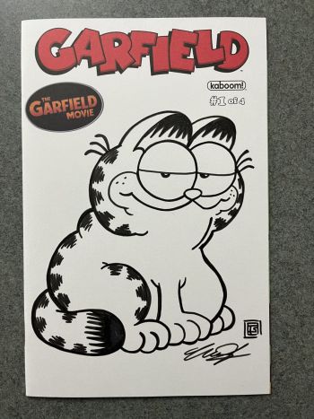 Image of Garfield sketch cover ink drawing by Tim Shinn