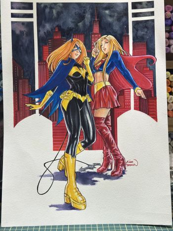Image of World's Finest Batgirl & Supergirl - Original Artwork by Kinho Anderson