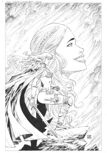 Image of Red Sonja Commission Dynamite Cover by Walter Geovani