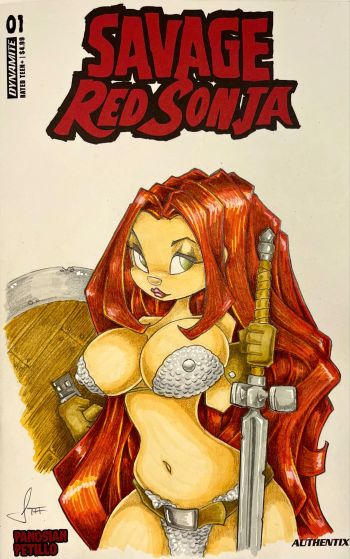 Image of Red Sonja original sketch cover art by Stef Wilson
