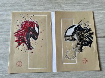 Image of Venom and Carnage Ink Sketches by Andrea Broccardo