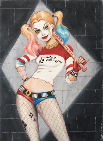 Image of Suicide Squad Harley Quinn Marker Illustration by Ron Pittman
