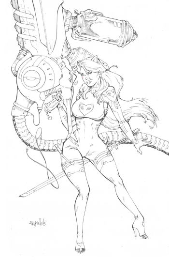 Image of Miss Meow with big gun