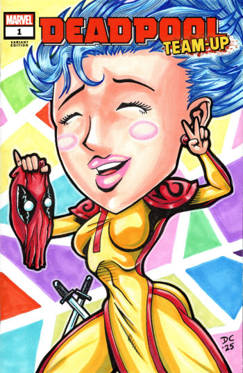 Image of Lady Anime - Deadpool Team-Up original sketch cover