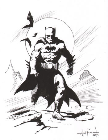 Image of Batman Ink Drawing by Mike Hoffman