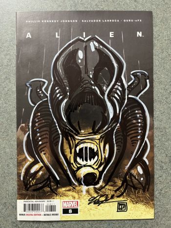 Image of Alien Xenomorph ink Remarque sketch by Tim Shinn