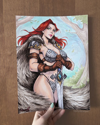 Image of Red Sonja traditional art + variant cover