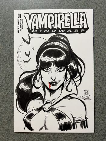 Image of Vampirella Mind Warp #1 Sketch Cover Variant Ink Drawing by Tim Shinn