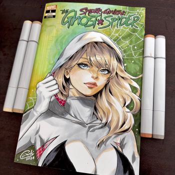 Image of Ghost Spider sketch cover by Miki Okazaki