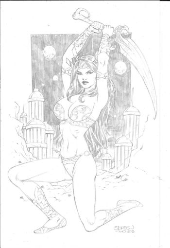 Image of Dejah Thoris with a sword by Sbragi