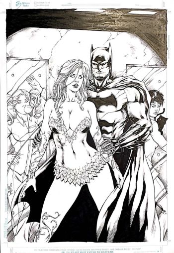 Image of Poison Ivy, Batman, Harley Quinn, & Catwoman in Arkham Asylum