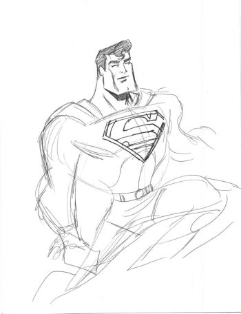 Image of Loston Wallace Superman prelim ink