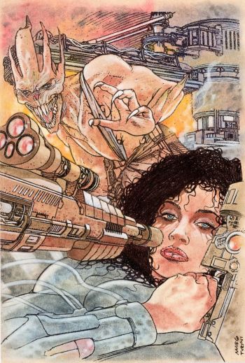 Image of E.V.A. Graphic novel painted cover by Marco Turini