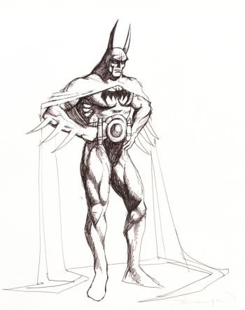 Image of Batman prelim from Manbat by Bolton