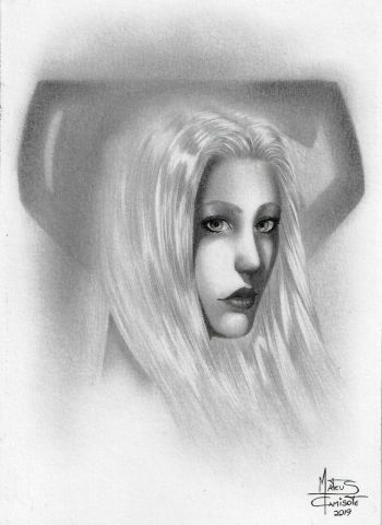 Image of Supergirl head sketch by Mateus Camisote